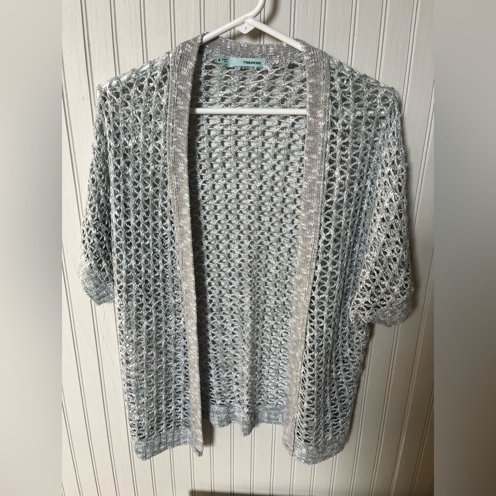 Maurices Gray Open Knit Cardigan